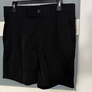 Classic Black Flat Front Men's Shorts